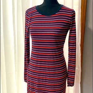 NWT Abercrombie and Fitch long sleeve T-shirt dress. Navy stripe. Size M